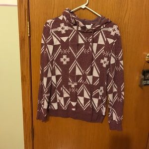 On The BYAS Maroon Checkered Print Pullover Hoodie